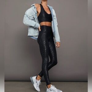 Lanston Sport Black Leopard Print Pants